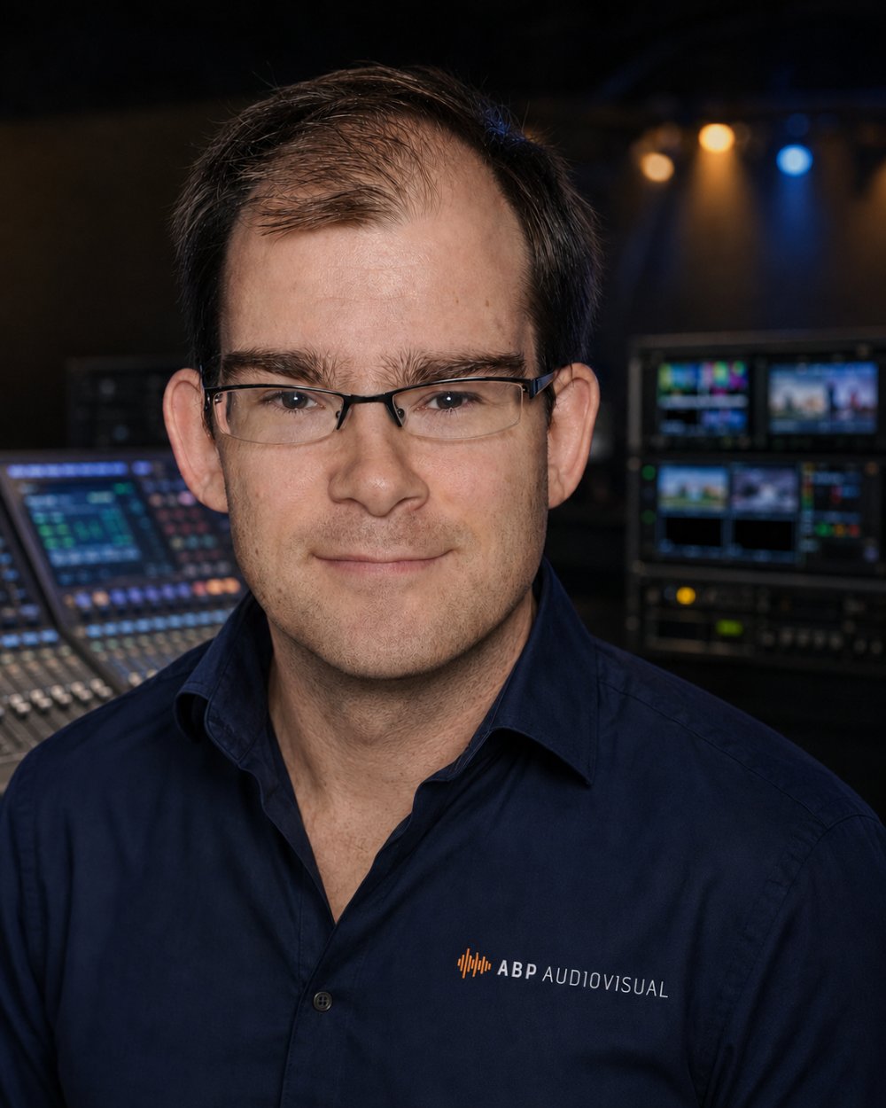 Anthony Prescott, founder of ABP Audiovisual, at the mixing desk